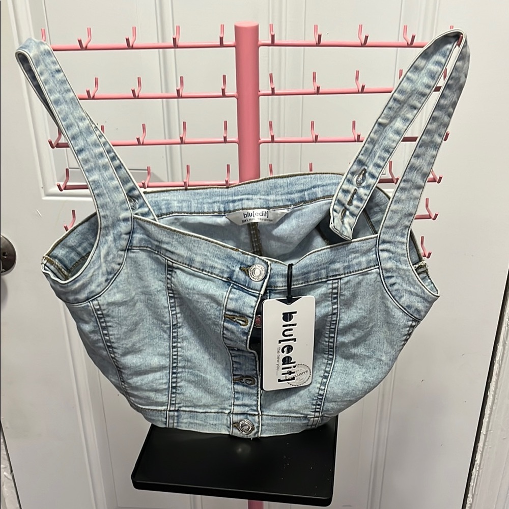 Women's Light Blue Denim Top